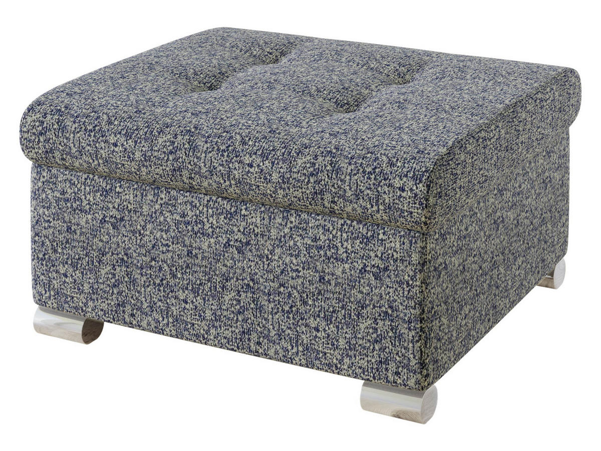 POLSTERHOCKER Niko Klein - Silberfarben/Multicolor, Holz/Textil (70/41/68cm) - MIRJAN24