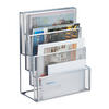 ZEITSCHRIFTENHALTER - Silberfarben, Metall (33/43/18cm) - Relaxdays