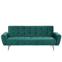 3-SITZER-SCHLAFSOFA Samtstoff Smaragdgrün Selnes - Hellgrün, Textil (212/85/84cm) - Beliani