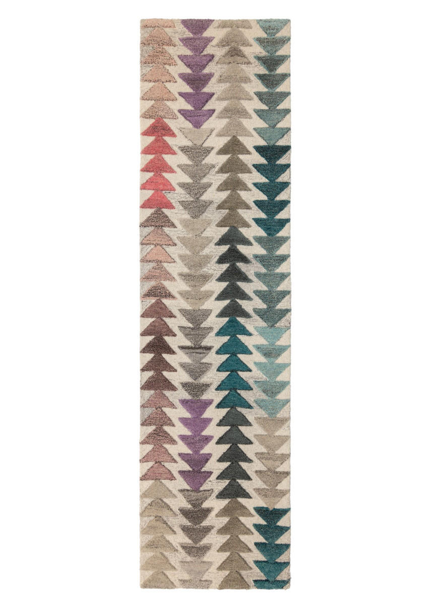 WOLLTEPPICH Hoch-Tief-Design, modern ESK JACK, Multi 60x230 cm - Multicolor, Textil (60/230cm) - KADIMA DESIGN