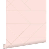 TAPETE grafische Linien 53 cm x 10.05 m - Pink, Papier (53/1000cm) - ESTAhome