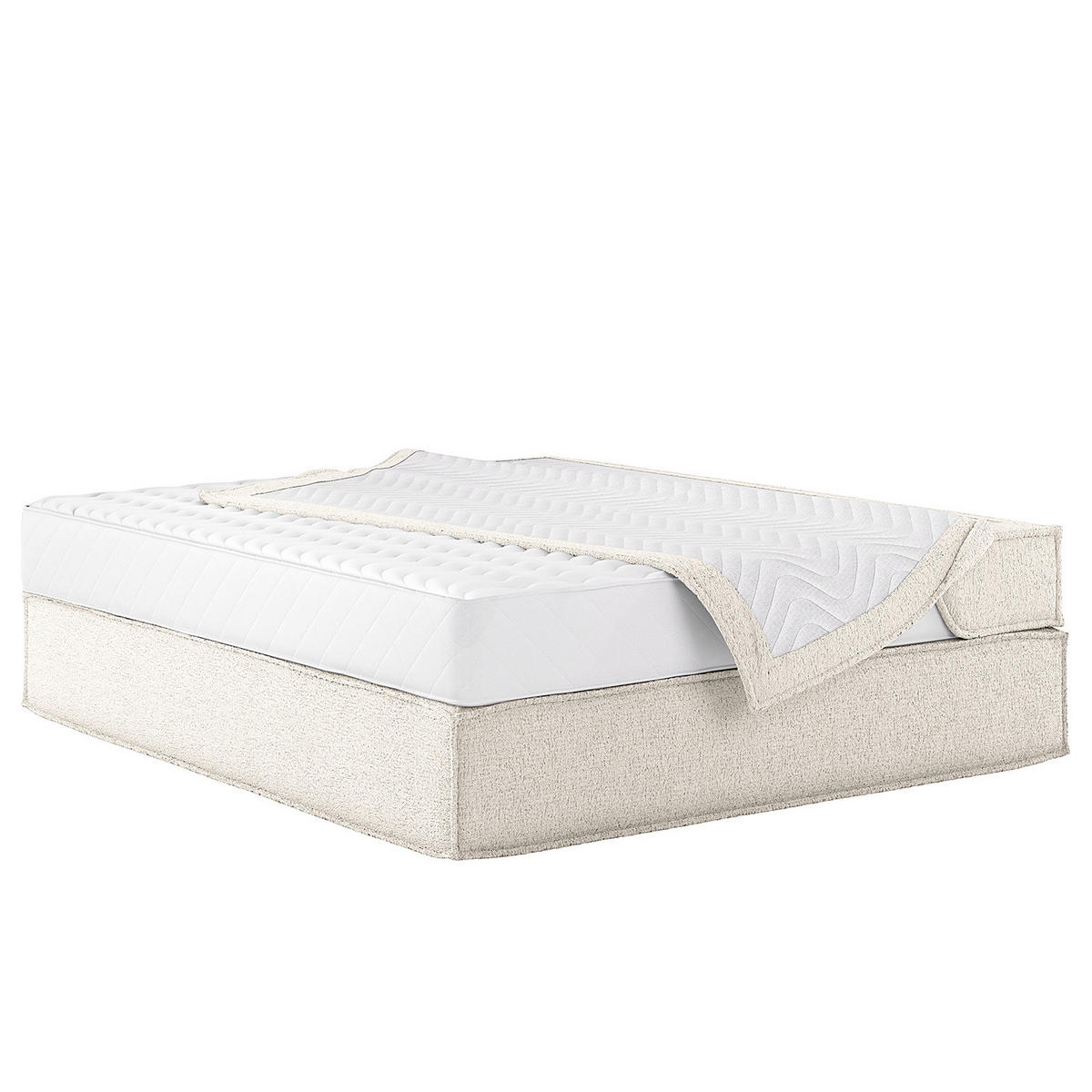 BOXSPRINGBETT - Premium - Weiß, Textil (180/200cm) - home24