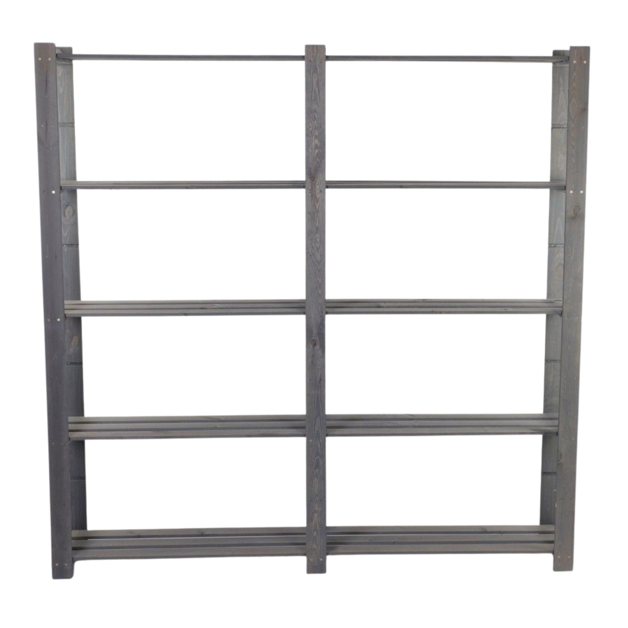 HOLZREGAL PINEPEAK 170x170x28cm 5 Fachboden 1,2cm dickes Kiefernholz Grau - Grau, Holz (170/170/28cm) - PROREGAL