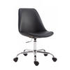 DREHSTUHL Lederlook Schwarz - Chromfarben/Schwarz, Textil/Metall (48/81/54cm) - CLP