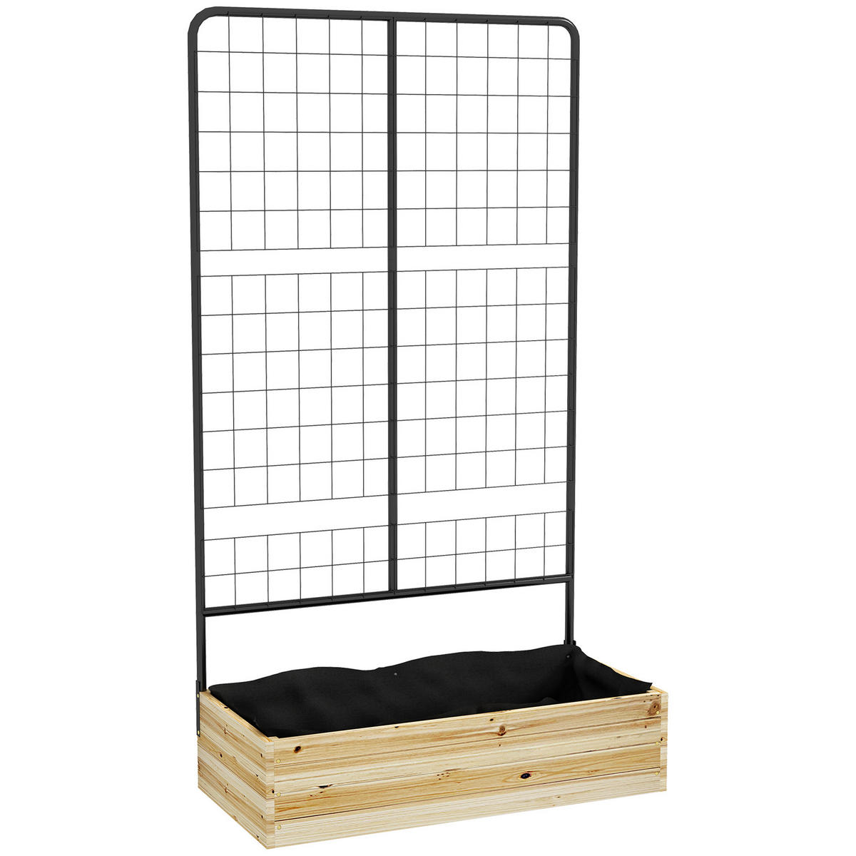 HOCHBEET mit Rankhilfe Naturholz - Naturfarben, Holz (38/38/80cm) - ComfortXL