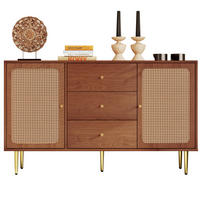 KOMMODE 150/40/90 cm in Nussbaum mit 2 Türen, 3 Schubladen und verstellbarem Fachboden - Naturfarben, Metall (150/90/40cm) - Flora Grace