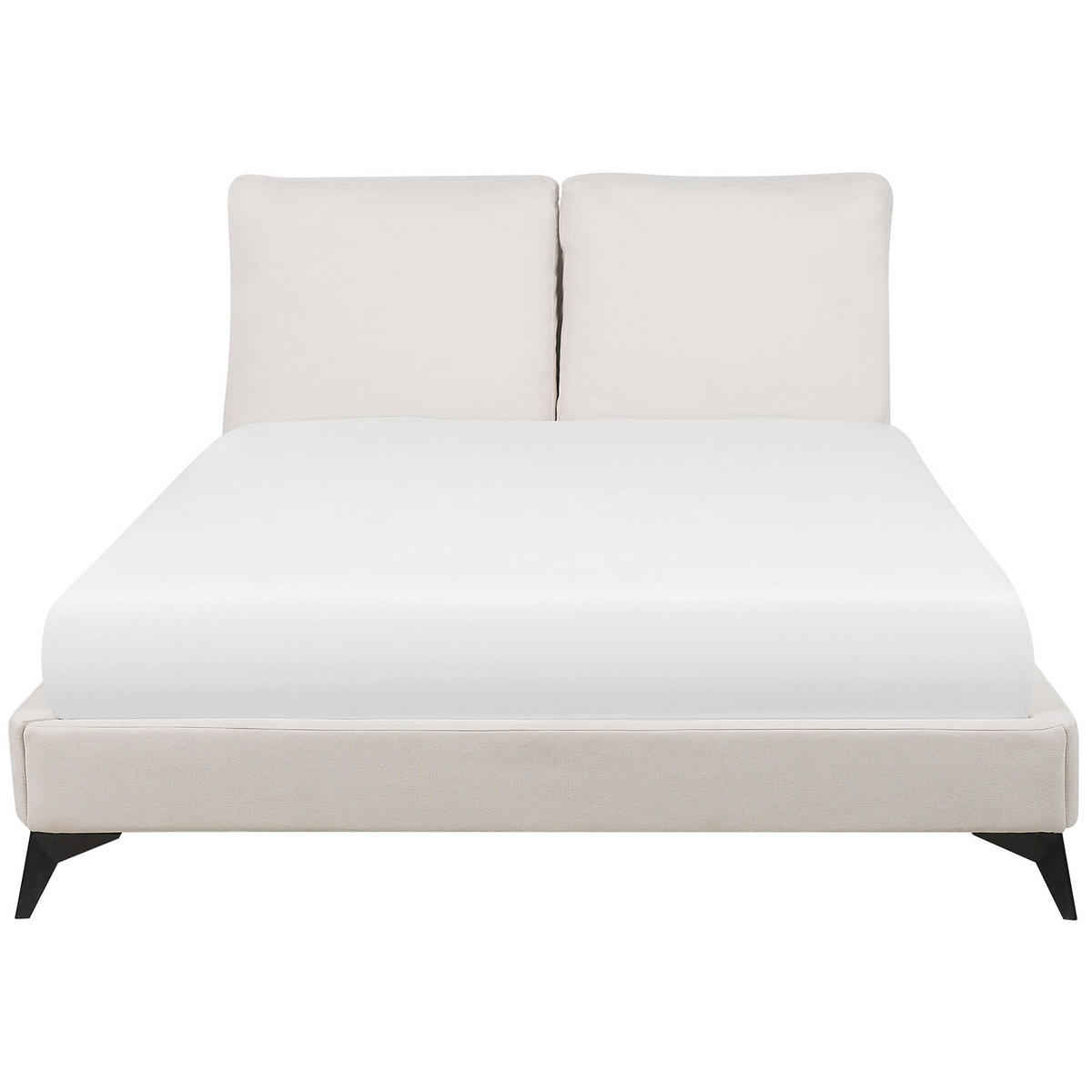 POLSTERBETT 160/200cm Helles Beige Melle - Beige, Naturmaterialien/Textil (160/200cm) - Beliani