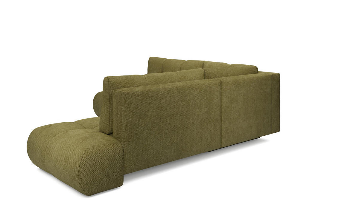 ECKSOFA DUCA II R-S Grün Chenille mit Schlaffunktion - Grün, Holz (266.5/266.5cm) - MASSENO