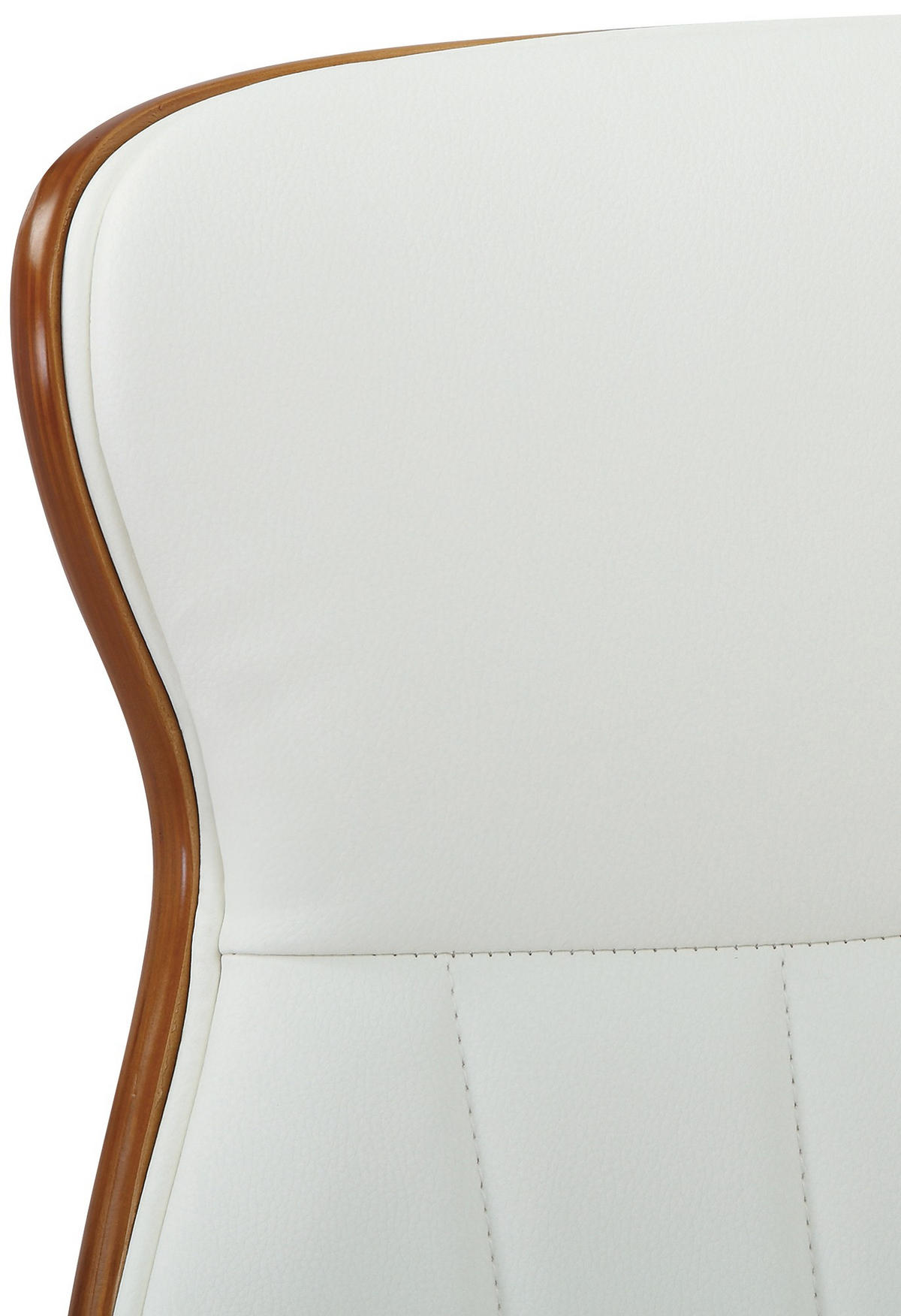 DREHSTUHL Lederlook Walnuss/Weiß - Chromfarben/Walnussfarben, Textil/Metall (63/100/68cm) - CLP