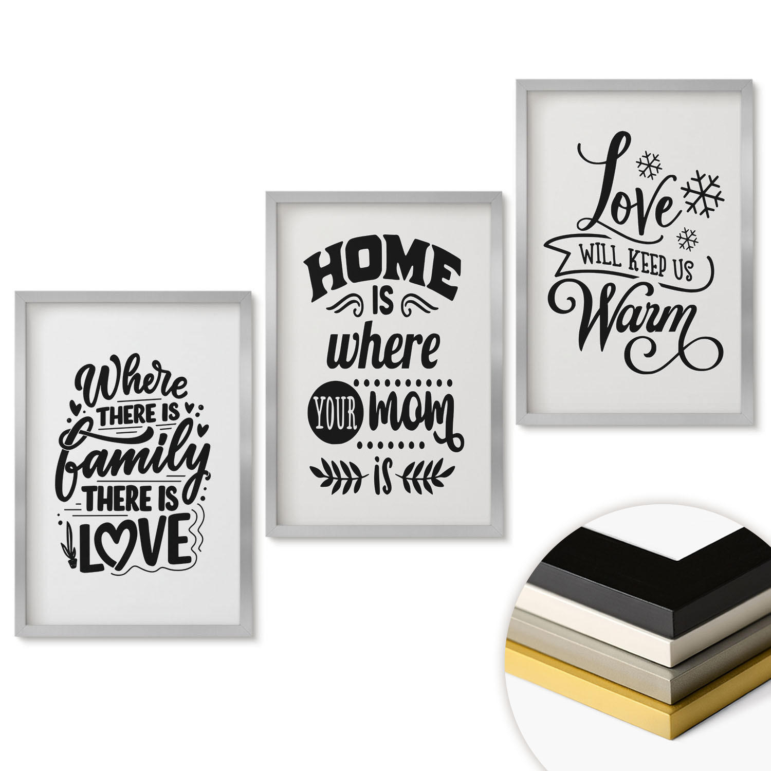 ArtPrintCave Wandbilder Silber 40x60 cm