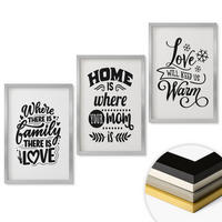 WANDBILDER 3er Set - 40x60 cm Silberner Rahmen - Familie, Liebe, Zuhause, Wärme - Silberfarben, Kunststoff (40/60cm) - ArtPrintCave