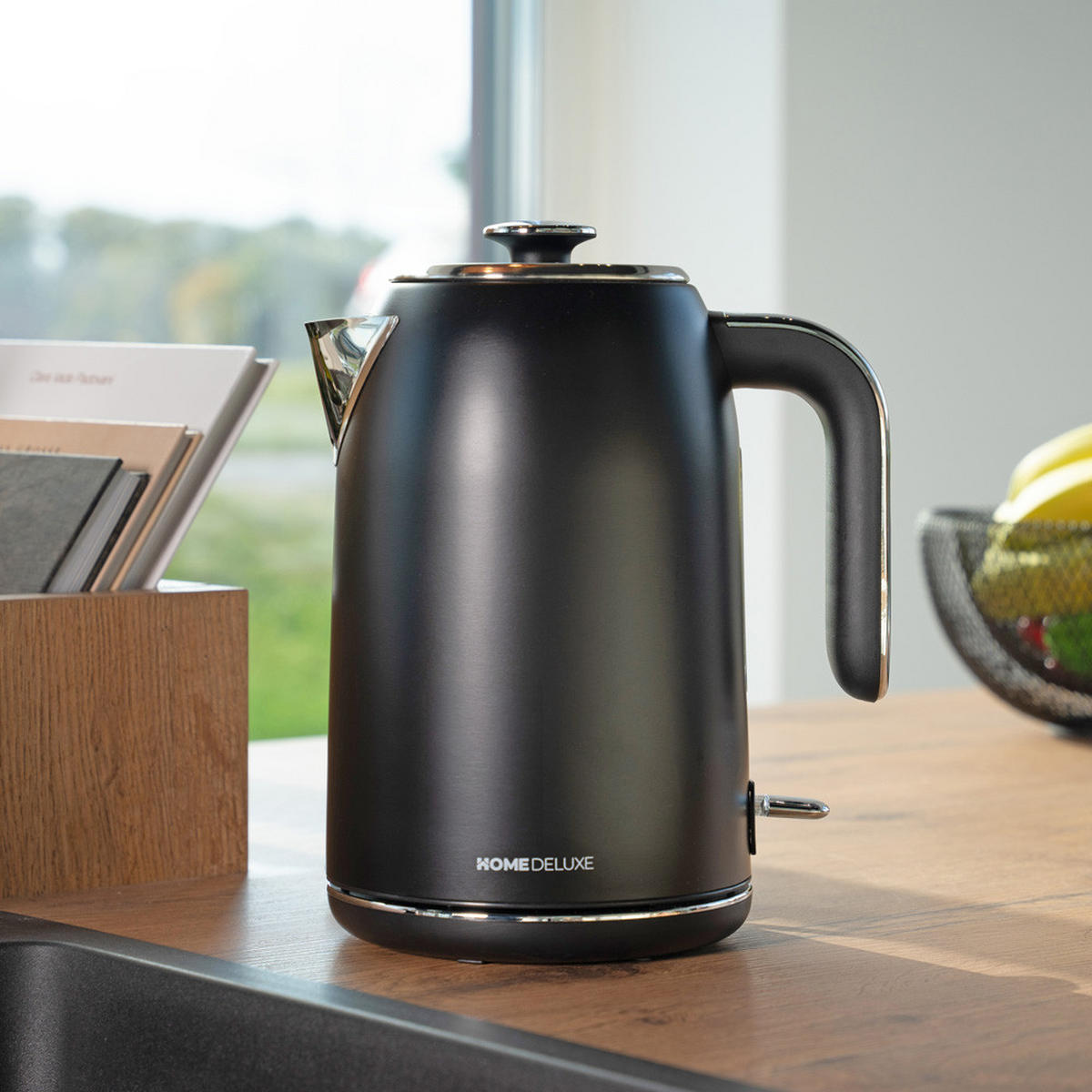 WASSERKOCHER NOBLE - Matt Schwarz, Wasserkocher - Schwarz, Metall (15.4cm) - Home Deluxe
