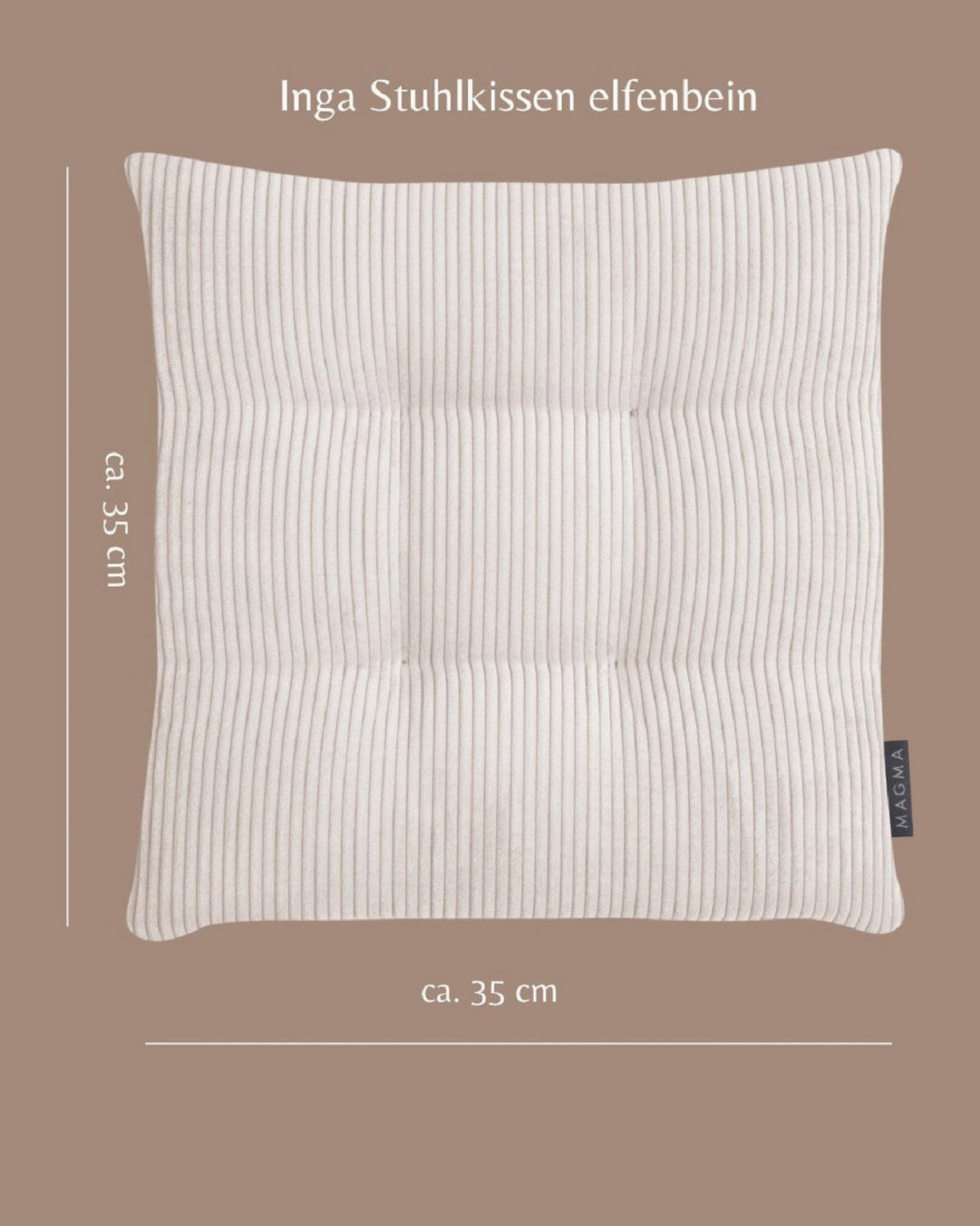 STUHLKISSEN 4er Set Inga - Naturfarben, Textil (35/35/5cm) - Magma Heimtexx