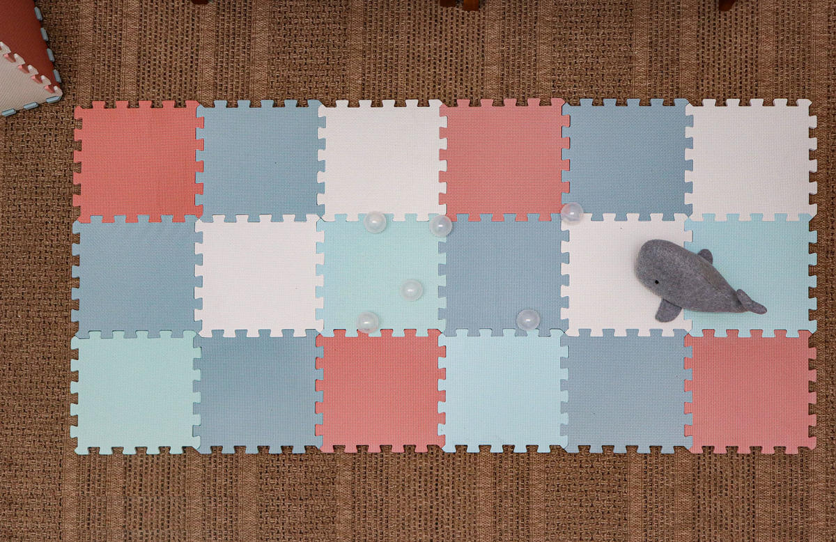 SPIELMATTE für Kinder - 18er Set - Puzzlematte - 30x30 cm - Krabbelmatte für Kinderzimmer - Multicolor, Kunststoff (30/30cm) - Littletom