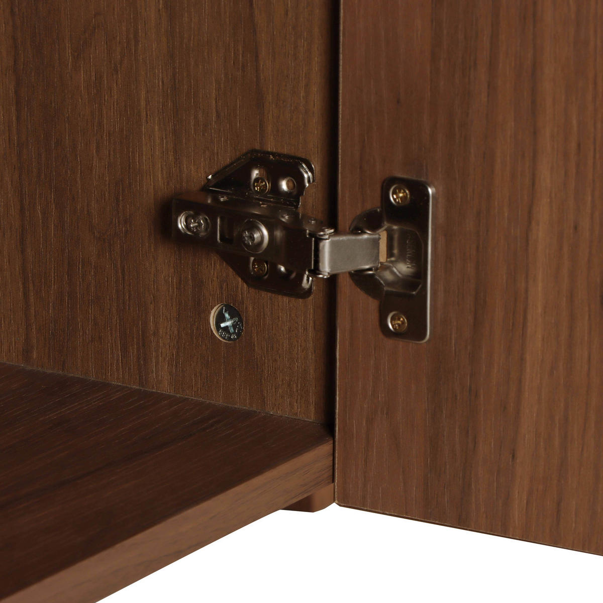 TV-SCHRANK, dunkles Holzeffekt - Braun, Holz (40/55/200cm) - Oviala