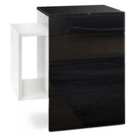 NACHTTISCH Queens Front in Schwarz Hochglanz - Schwarz Hochglanz, Holzwerkstoff (60/63/36cm) - Vladon