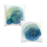 DEKOKISSEN 2er-Set Urknall - blau grün Duo 50/50 cm - Pastellblau, Textil (50/50cm) - Bilderwelten