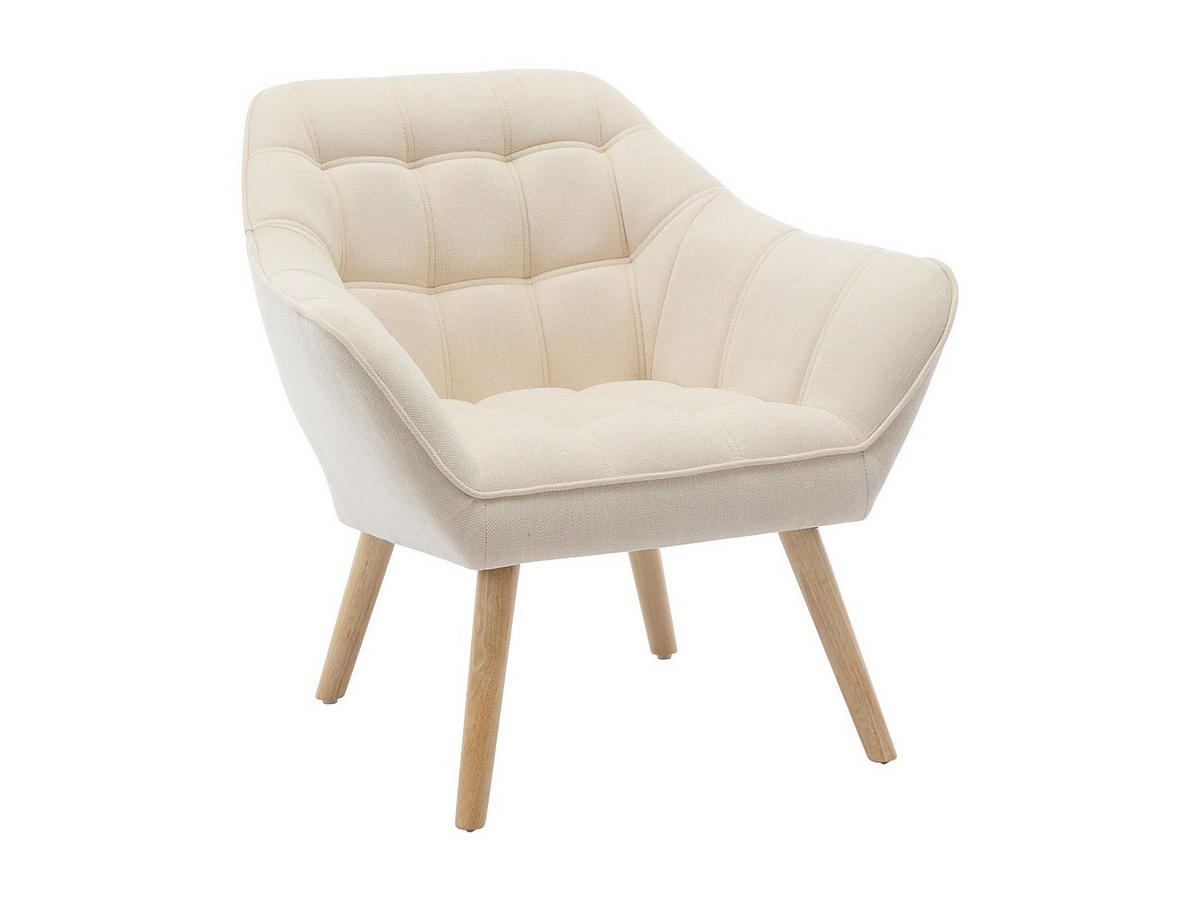 SESSEL - Stoff - Beige - CASERTA - Beige, Textil (82/77/73cm) - Vente-Unique