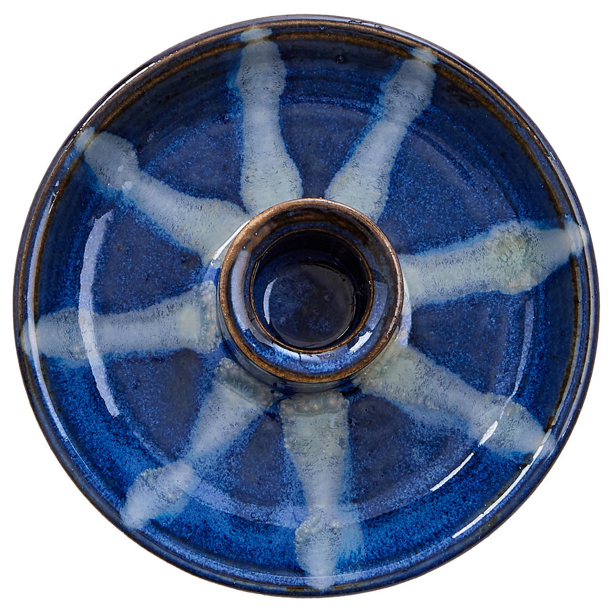 KERZENHALTER Seventies - Blau, Keramik (11/4/11cm) - Butlers