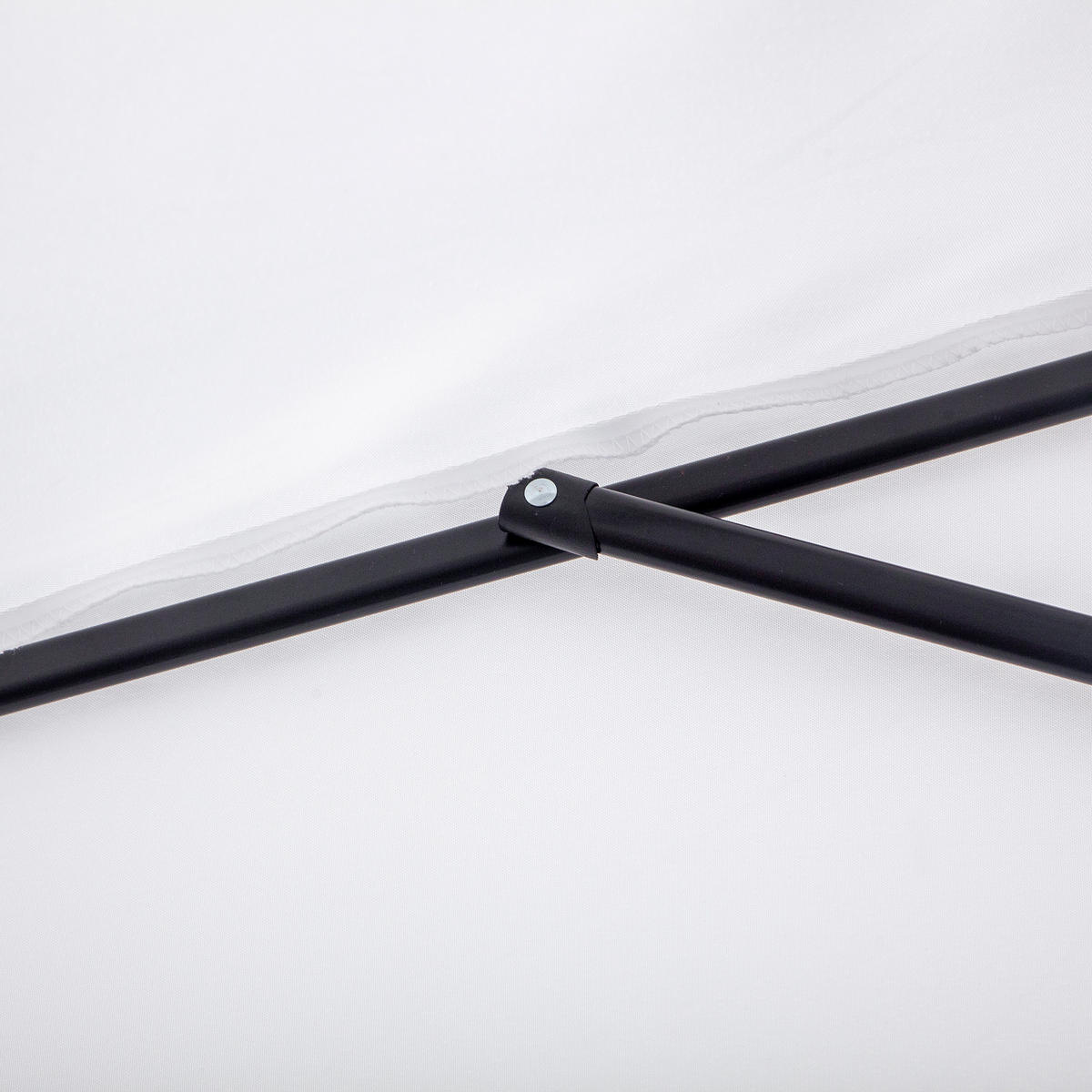 SONNENSCHIRM DE-11422 für Balkon, mit Kurbel, 5 Streben Creme - Weiß, Metall (135/260cm) - ComfortXL