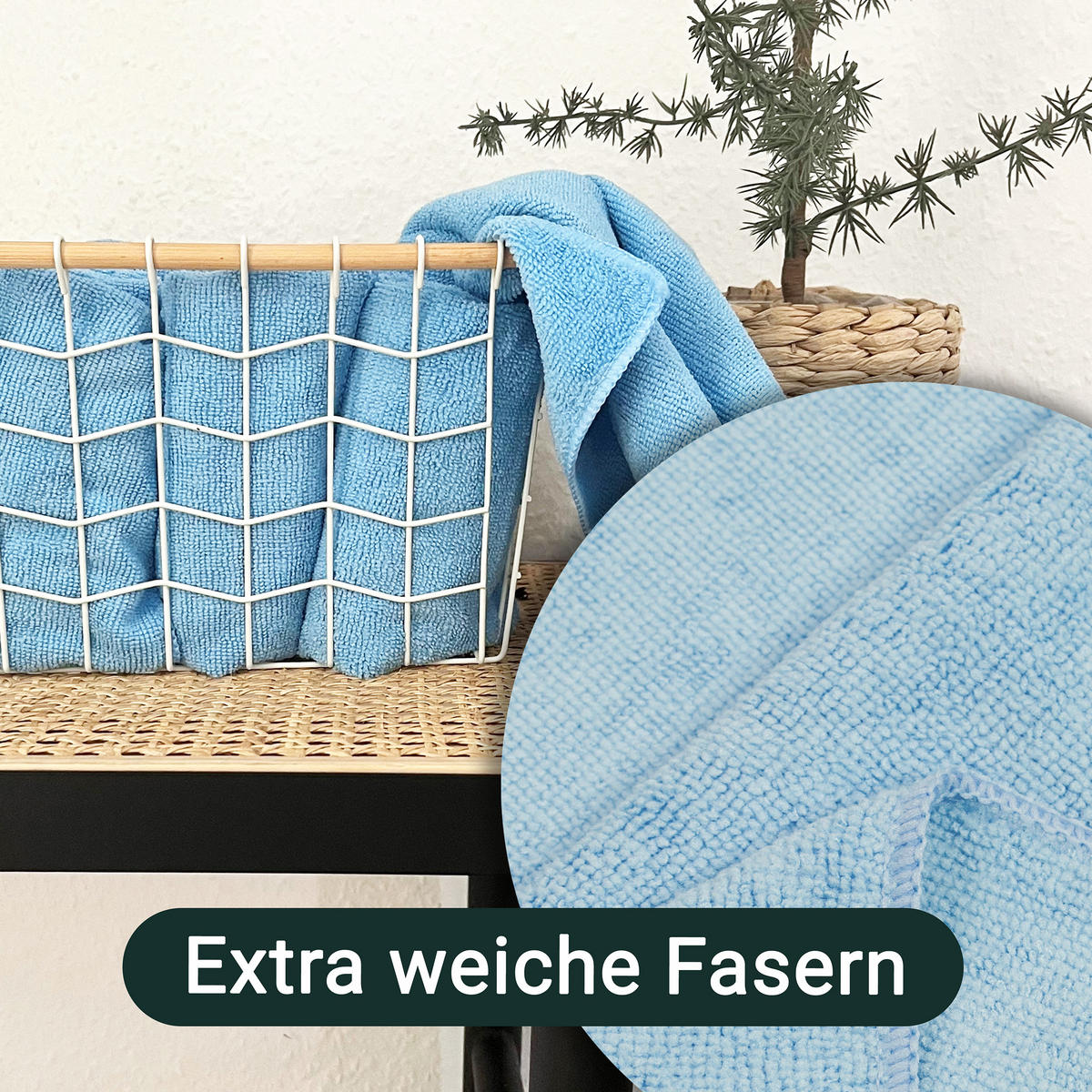 REINIGUNGSTÜCHER, 10er-Set, 32x32 cm, 80% Polyester, 20% Polyamid, farblich sortiert - Blau, Textil (32/32cm) - Zollner