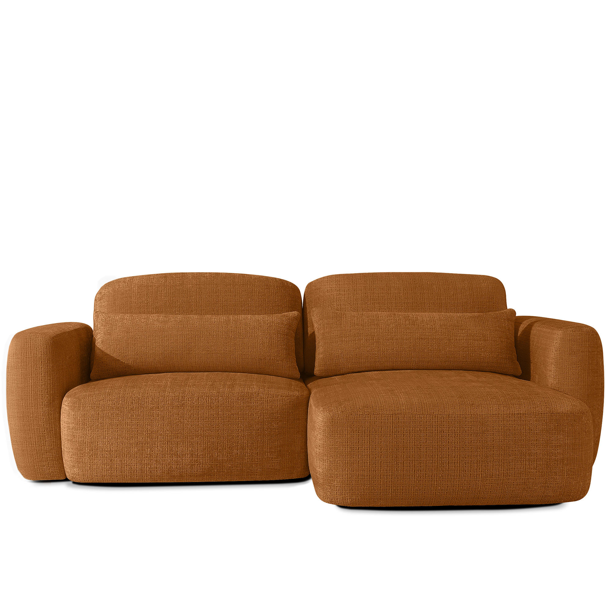 ECKSOFA rechts ELOSA - Rot, Holz/Textil (245/165cm) - KONSIMO®