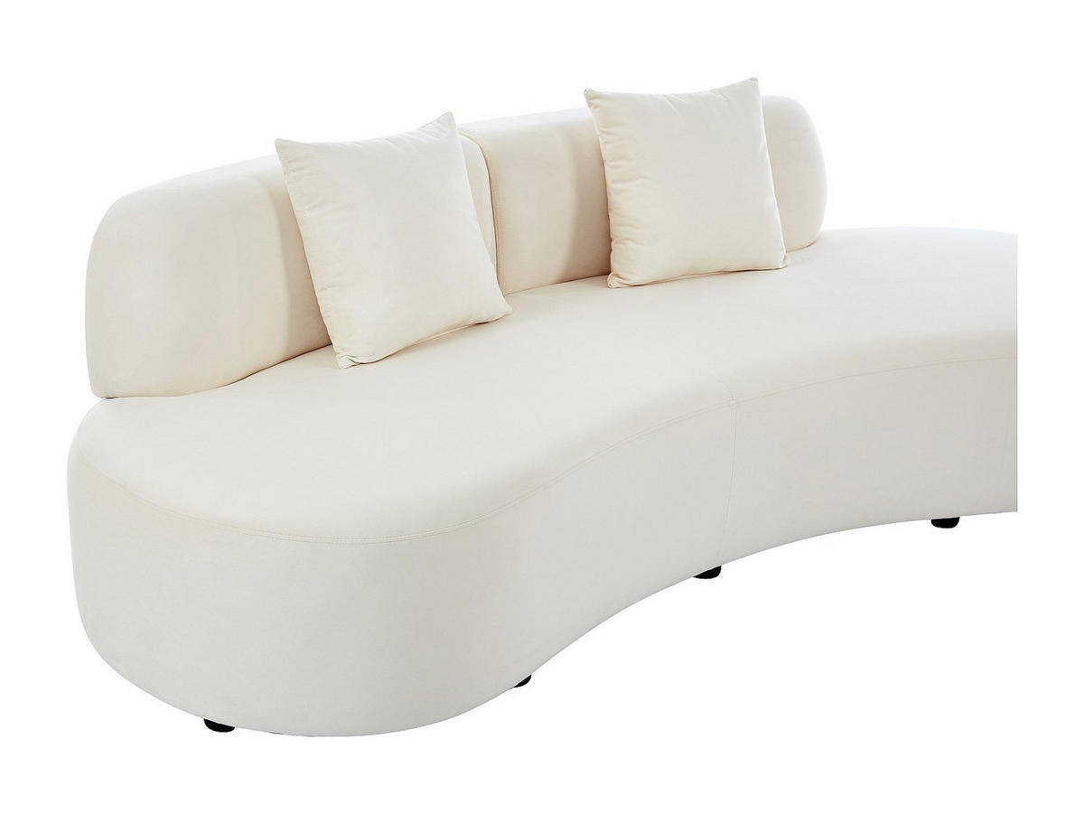 SOFA 3-Sitzer - Samt - Beige - BASILIANA - Beige, Textil (230/76/80cm) - Vente-Unique