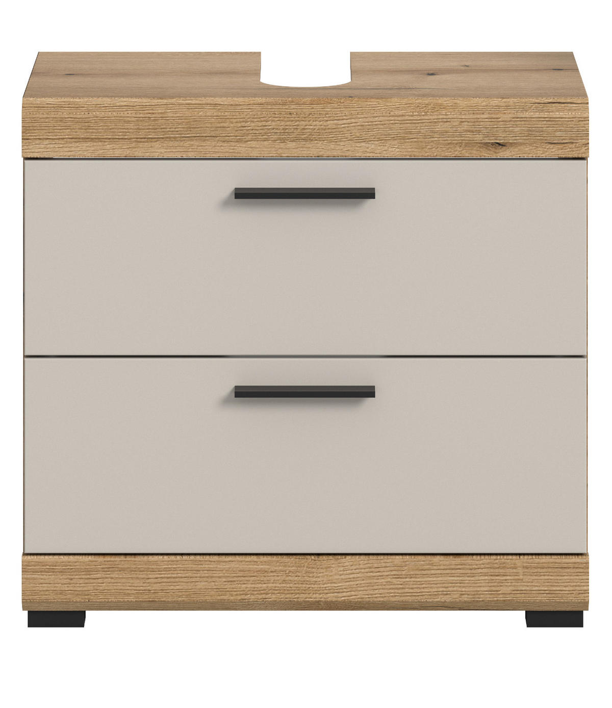 WASCHBECKENUNTERSCHRANK Sand Kaschmir, Evoke Eiche, Badezimmer Unterschrank 60 cm mit Schubkästen - Kaschmir/Eichefarben, Holzwerkstoff/Kunststoff (60/56/34cm) - Inn.Furn