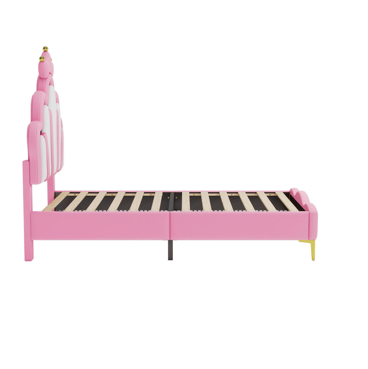 POLSTERBETT 90/200 cm Rosa aus PU mit LED-Beleuchtung - Pink, Kunststoff (90/200cm) - OKMYHOME