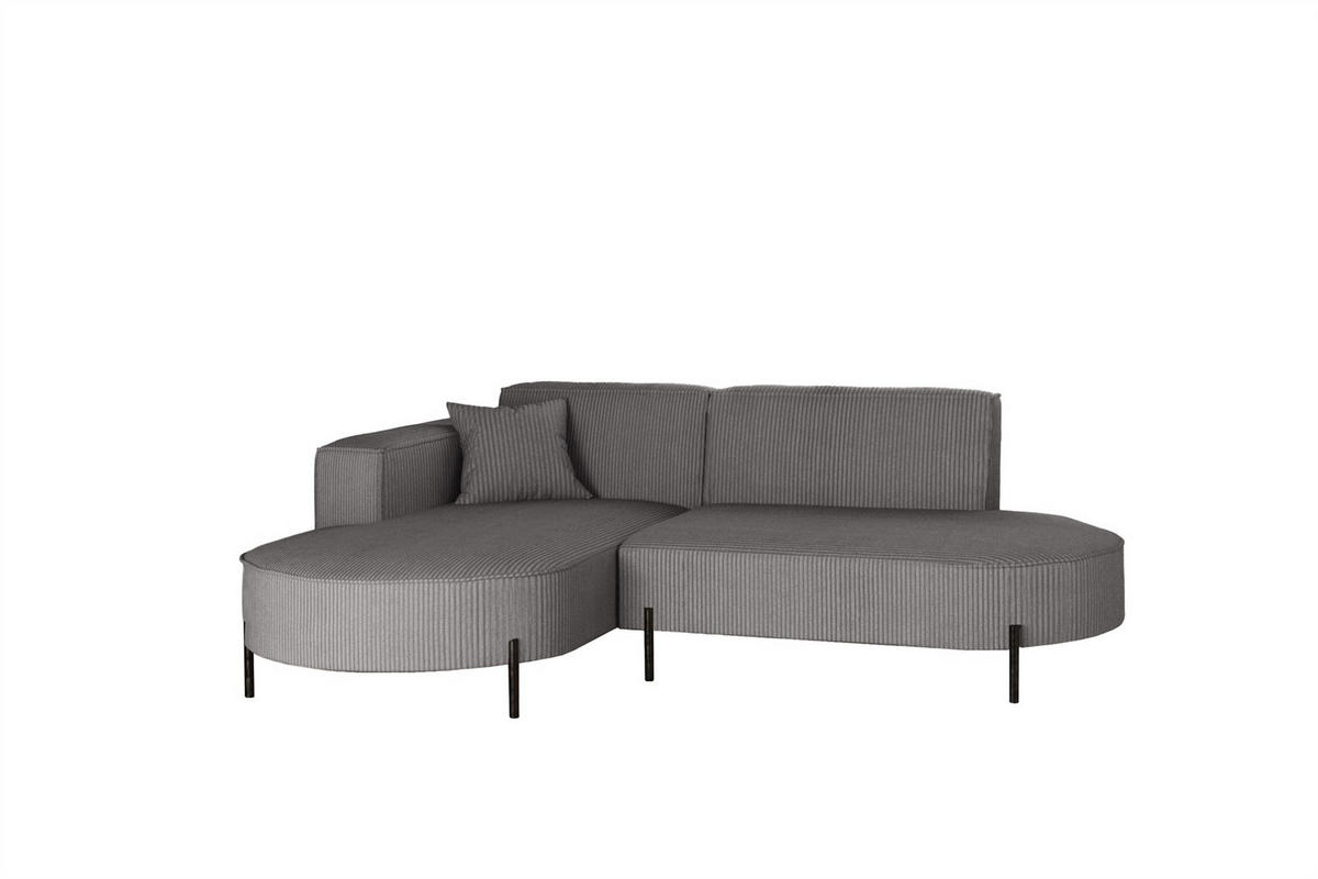 ECKSOFA Valencia Xs - Grau, Holzwerkstoff/Textil (236/165cm) - Fun Möbel