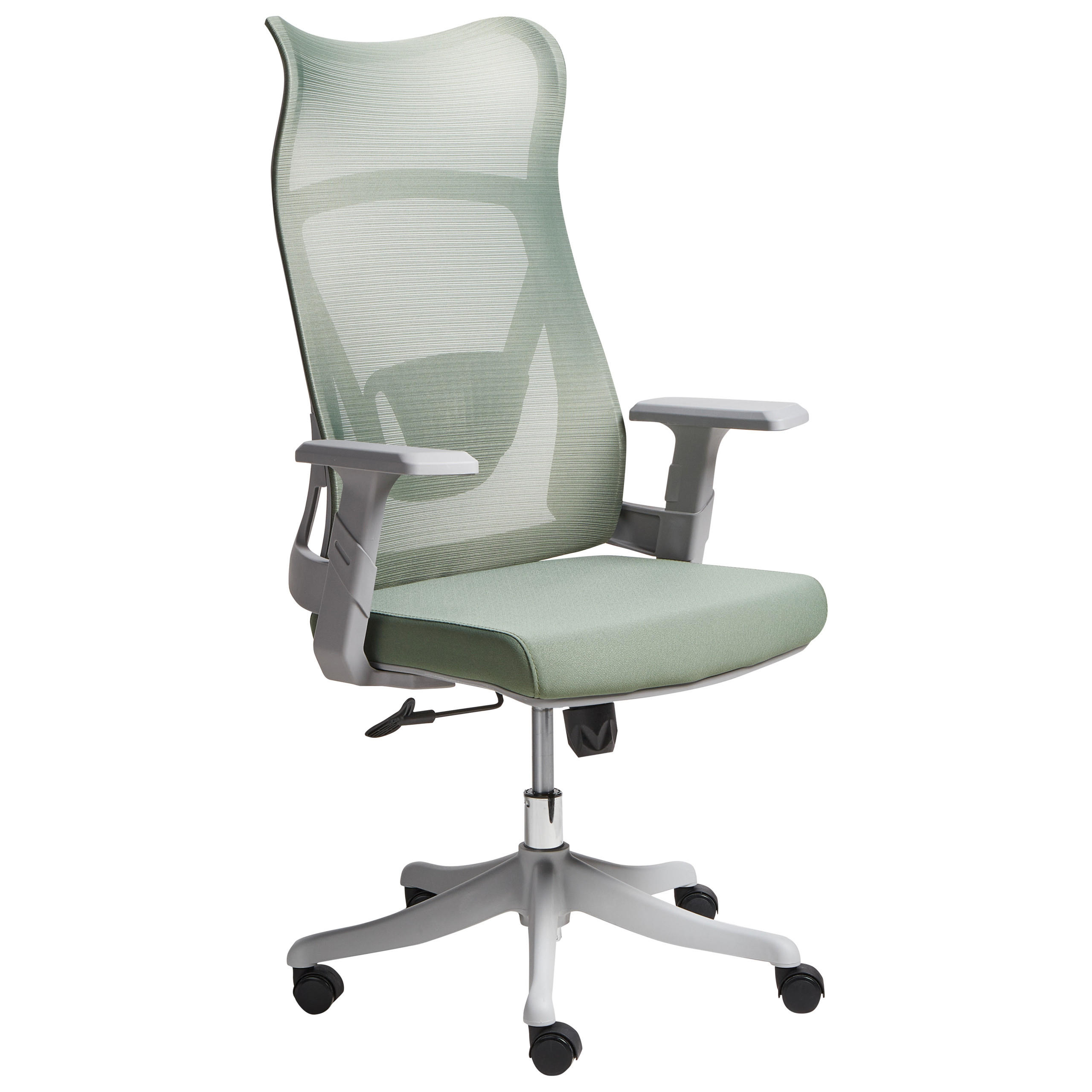 BÜROSTUHL Grün Bard - Hellgrau/Grün, Textil (50/113/66cm) - Beliani