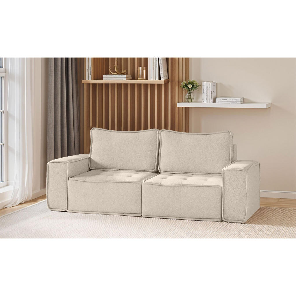 Thumbnail - Fun Möbel Sofa, Beige, Textil, 212x85x90 cm, Wohnzimmer, Sofas & Couches, Sofas, 2-Sitzer Sofas