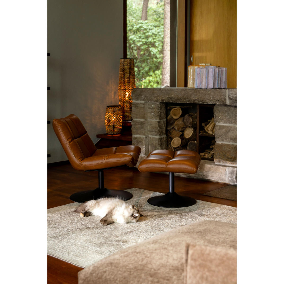 SESSEL Bar Bouclé Braun - Braun, Kunststoff (76/78/74cm) - Dutchbone