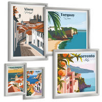 BILDER SET 5er Set - 50x50 cm & 20x30 cm & 40x60 cm Silberner Rahmen - Grün der Wasserschlucht im Winter - Silberfarben, Kunststoff (40/60cm) - TULUP