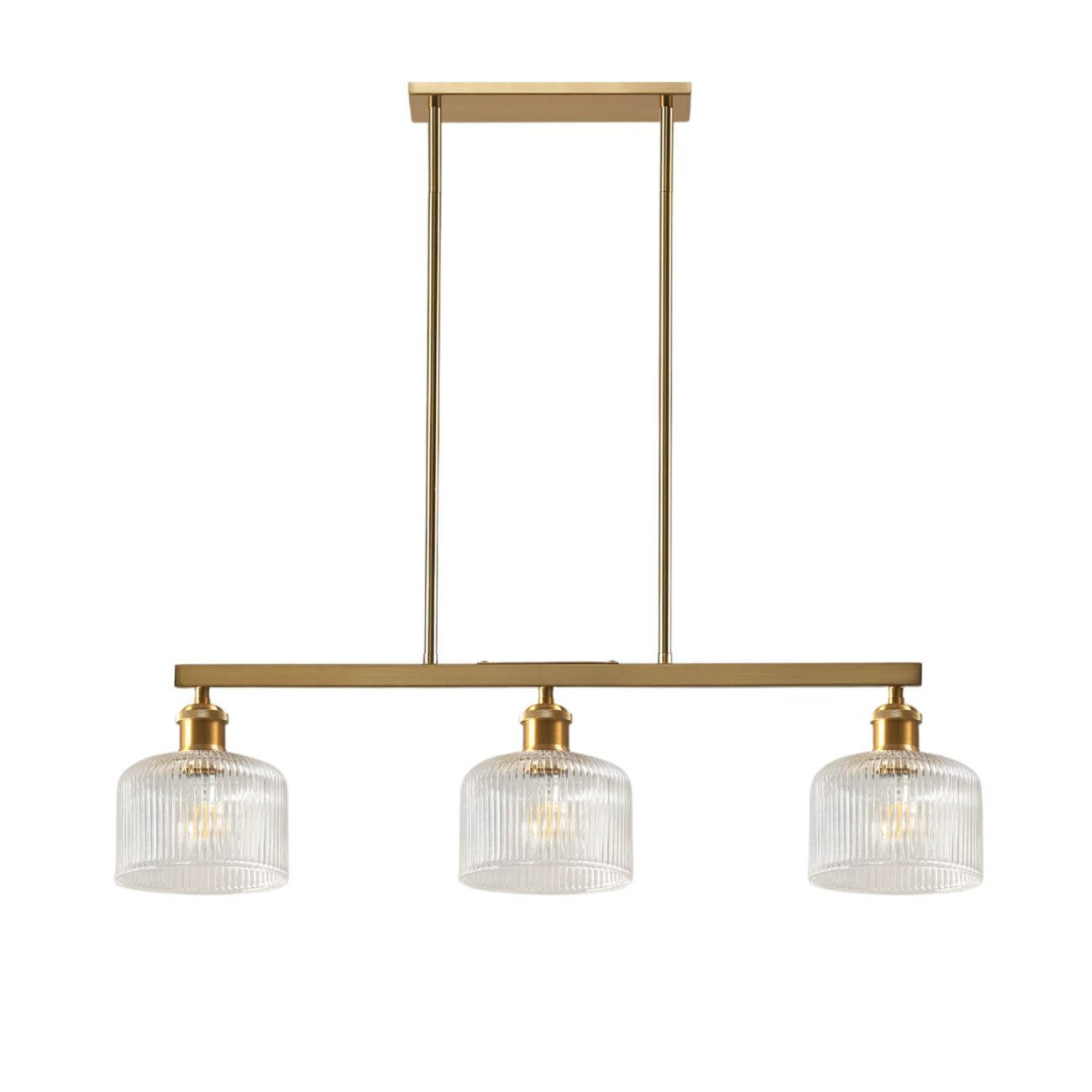HÄNGELEUCHTE Auréline, Transparent und Messing, 75cm - Transparent, Glas (100/15/18.5cm) - KOSILUM
