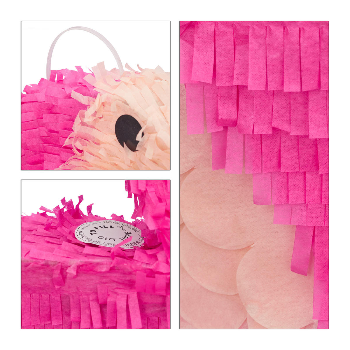 PINATA Flamingo - Pink, Papier (40/80/14cm) - Relaxdays