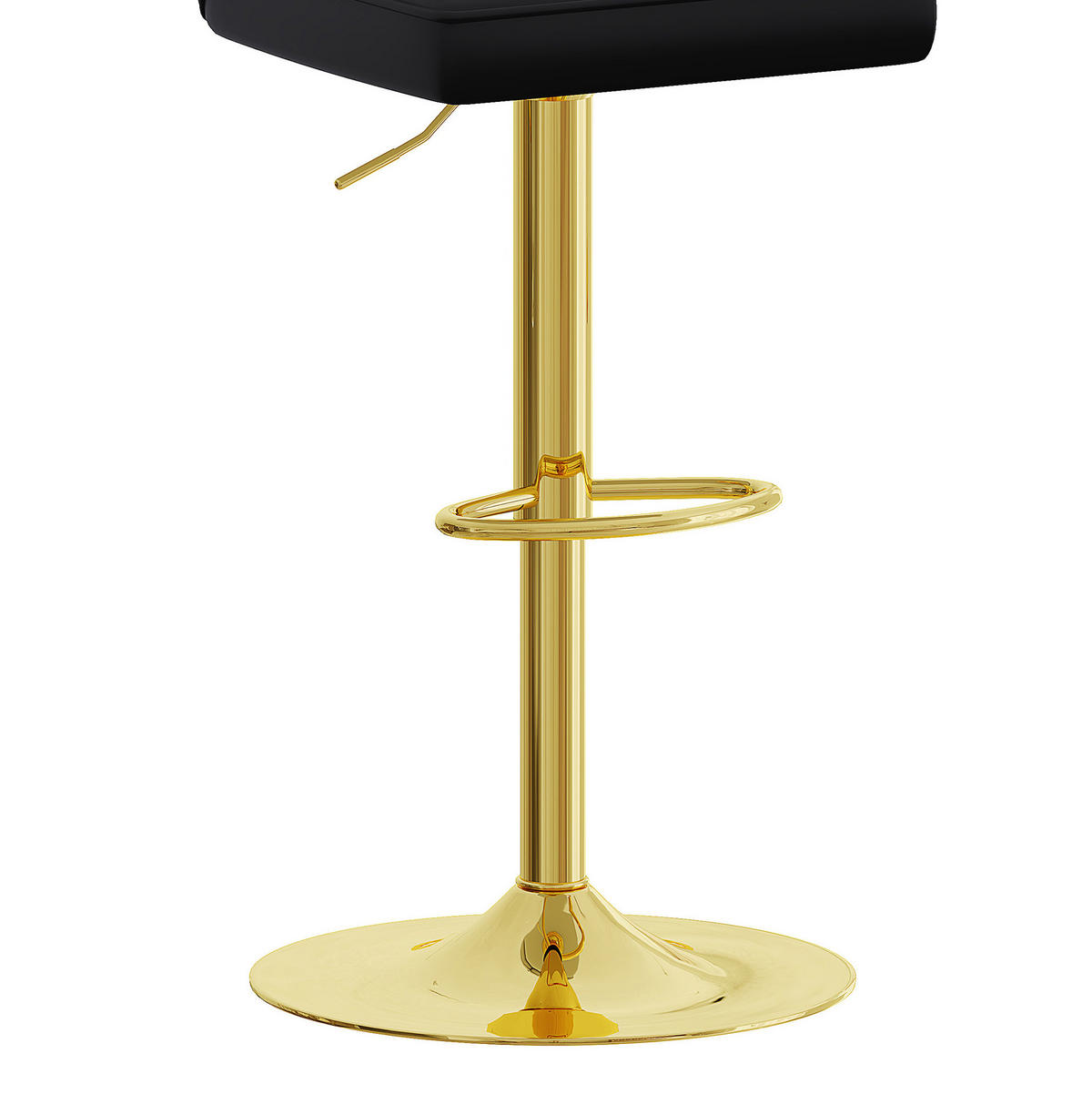 BARHOCKER höhenverstellbar drehbar 63-85 cm Schwarz-Gold 2er-Set - Goldfarben, Metall (44/117.5/44.5cm) - Meubliv