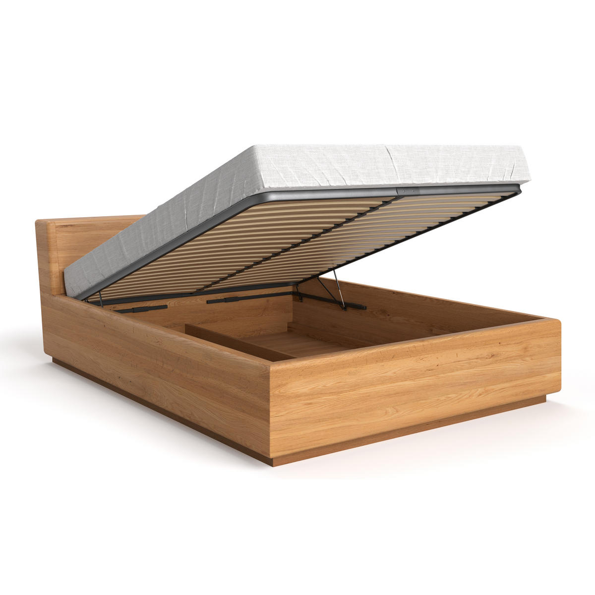 MASSIVHOLZBETT Calma Tilt aus Eiche mit Bettkasten 160x220 cm - Eichefarben/Naturfarben, Holz (160/220cm) - Danzz