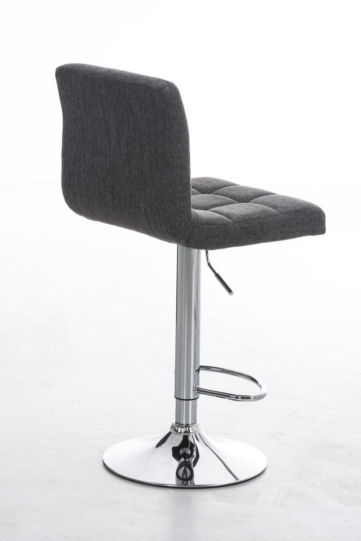 BARHOCKER Rezar Stoff Hellgrau Silber - Hellgrau, Textil/Metall (46/94/47cm) - DELUKE