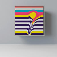 SIDEBOARD TONE COLLAPSE, Grau, 57,5x42x57,5 cm, Ohne Füße - Multicolor/Grau, Holzwerkstoff (57.5/57.5/42cm) - SpaceRebels