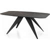 ESSTISCH Foster rechteckig ausziehbar, Marmor Schwarz 160-198/80/76 cm - Anthrazit/Schwarz, Holzwerkstoff/Metall (160/80/76cm) - WFL GROUP