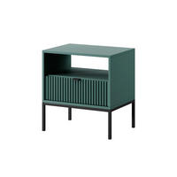 NACHTTISCH AVON Grün, Schwarz 54x39x56 cm - Schwarz/Grün, Holzwerkstoff (54/56/39cm) - FURNLUX