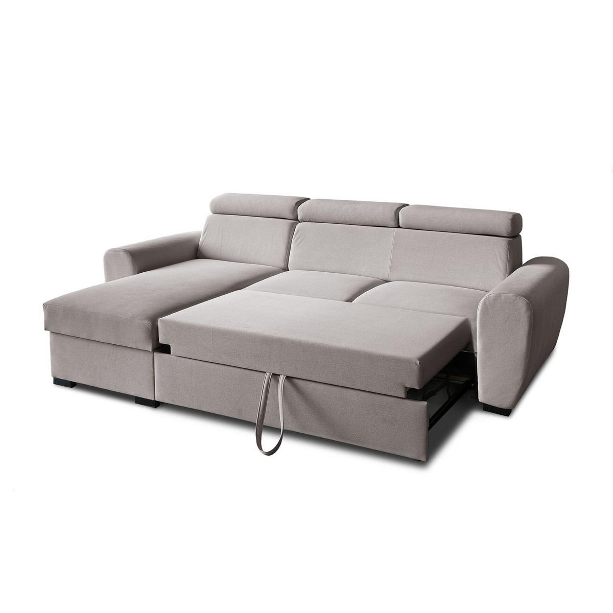 ECKSOFA FALCO mit Schlaffunktion Elli 26 - Grau, Textil (253/174cm) - Lookway