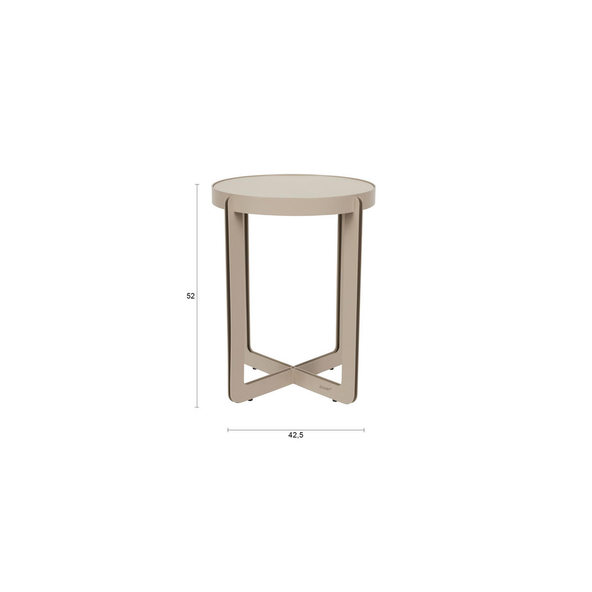 BEISTELLTISCH Centre Rund 42,5 cm Beige - Beige, Metall (42.5/42.5/52cm) - Zuiver