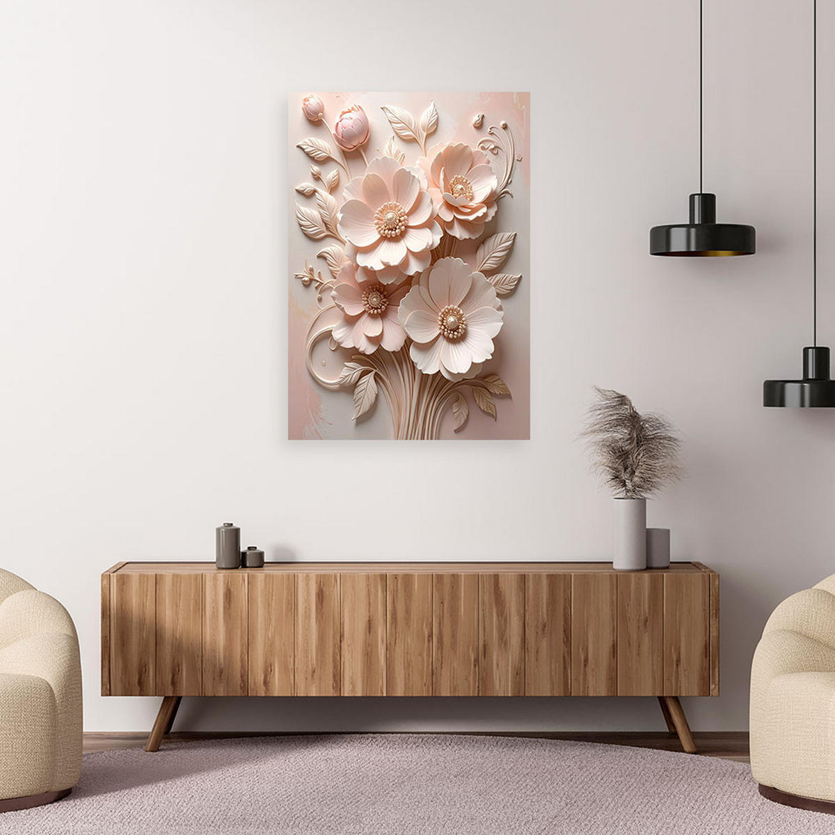 LEINWANDBILD, Blumen - Rosa, Textil (20/30cm) - Feeby