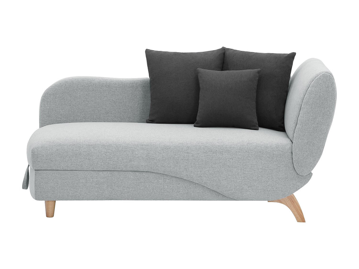 RECAMIERE mit Schlaffunktion - 1 Person - Stoff - Hellgrau - - Hellgrau, Textil (160/81/80cm) - Vente-Unique