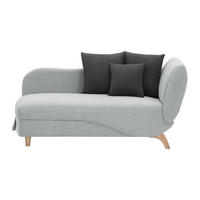 RECAMIERE mit Schlaffunktion - 1 Person - Stoff - Hellgrau - - Hellgrau, Textil (160/81/80cm) - Vente-Unique