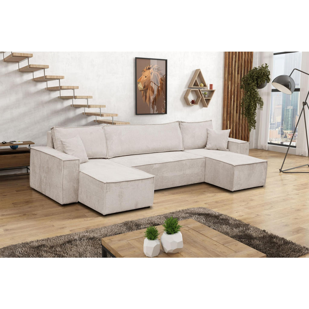 Thumbnail - Venasi Möbel Wohnlandschaft, Beige, Textil, U-Form, 312x83x142 cm, Wohnzimmer, Sofas & Couches, Wohnlandschaften, Wohnla...