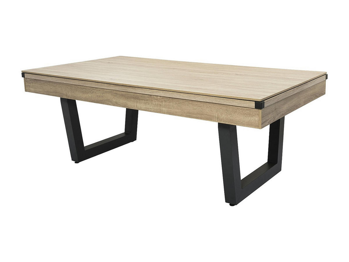 BILLARDTISCH - 6 Personen - holz - schwarz, naturfarben hell Melian - Schwarz/Naturfarben, Holz (213.4/111.8cm) - Vente-Unique