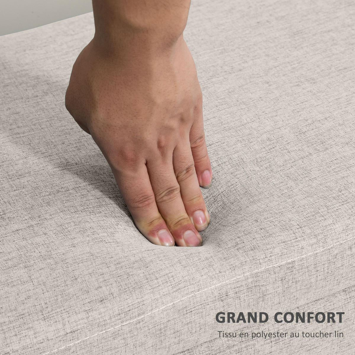 TRUHENBANK DE-16404 skandinavisch mit Stauraum Beige - Beige, Textil (110/45/39cm) - ComfortXL